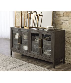 Wooden Dining Buffet with 2 Glass Double Doors - Allora